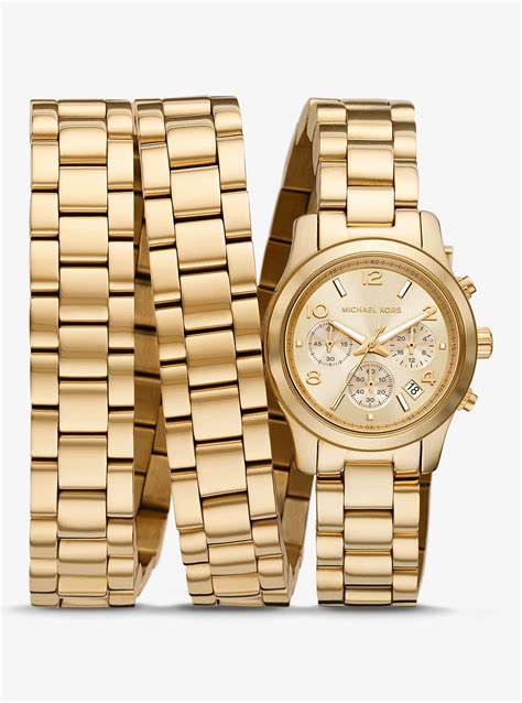 michael kors runway watch gold|michael kors stainless steel watch.